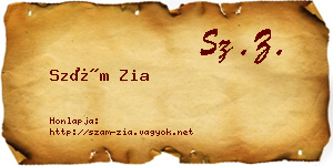 Szám Zia névjegykártya